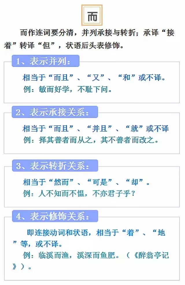 之、其、以、于、而 这些文言文虚词到底怎么用